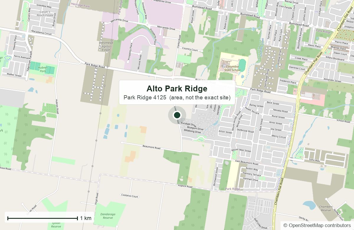 Location: Alto, Park Ridge (pinned to the estate address, 52 Lindenthal Road) | OpenStreetMap base map, © OpenStreetMap contributors