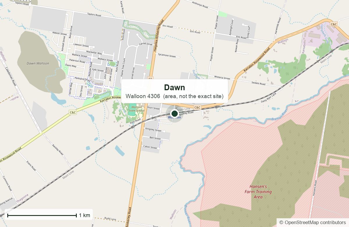 区位：Dawn，Walloon｜OpenStreetMap 底图，© OpenStreetMap 贡献者