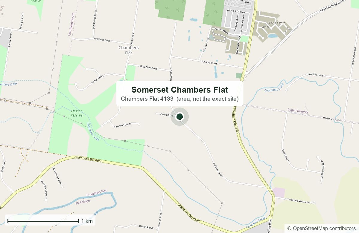 区位：Somerset at Chambers Flat，97 Sungold Road｜地图数据 © OpenStreetMap 贡献者