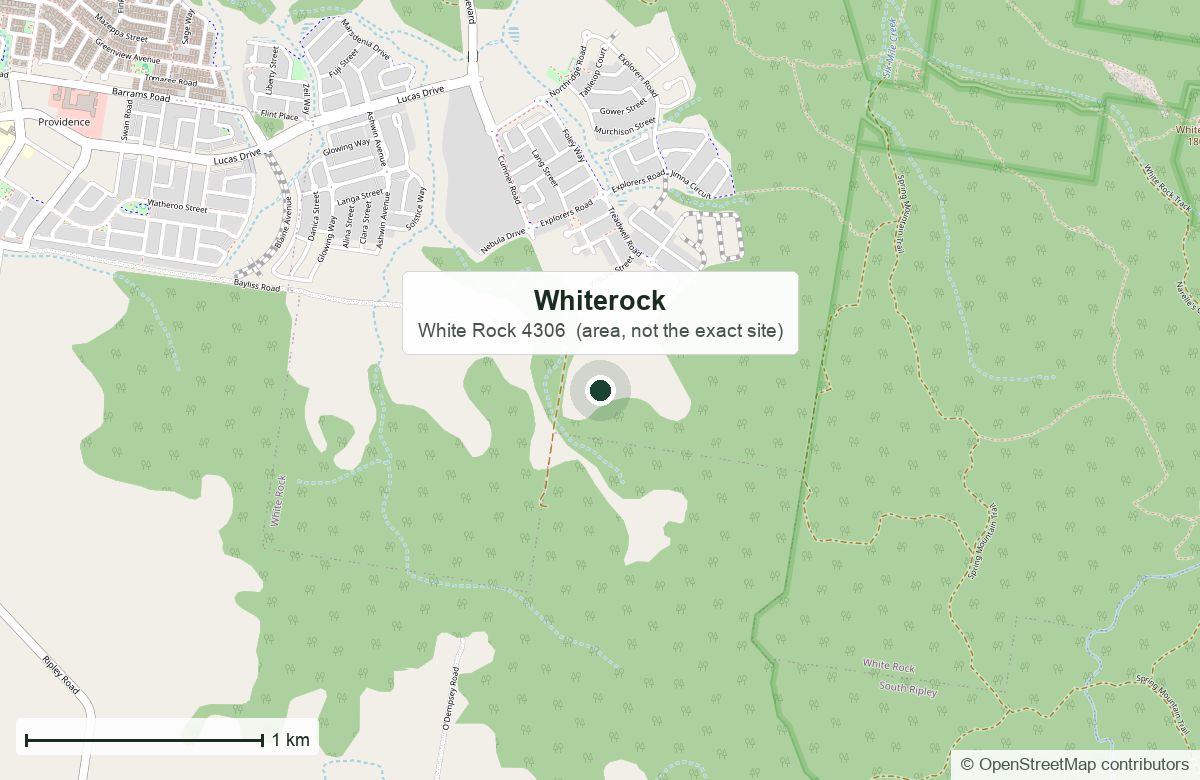 Location: Whiterock, White Rock | OpenStreetMap base map, © OpenStreetMap contributors