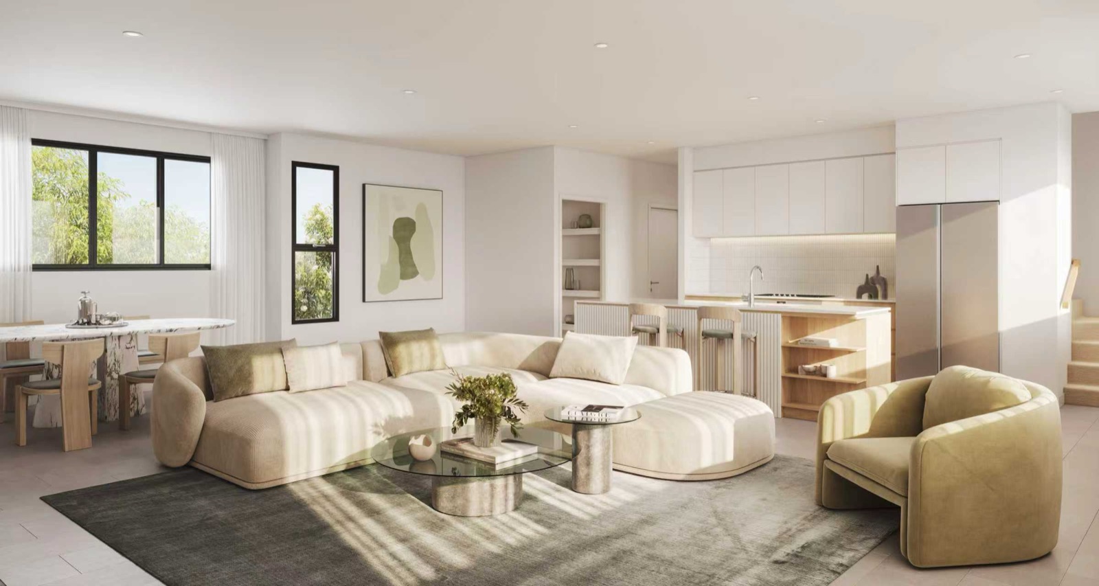 Bedrooms and bathrooms