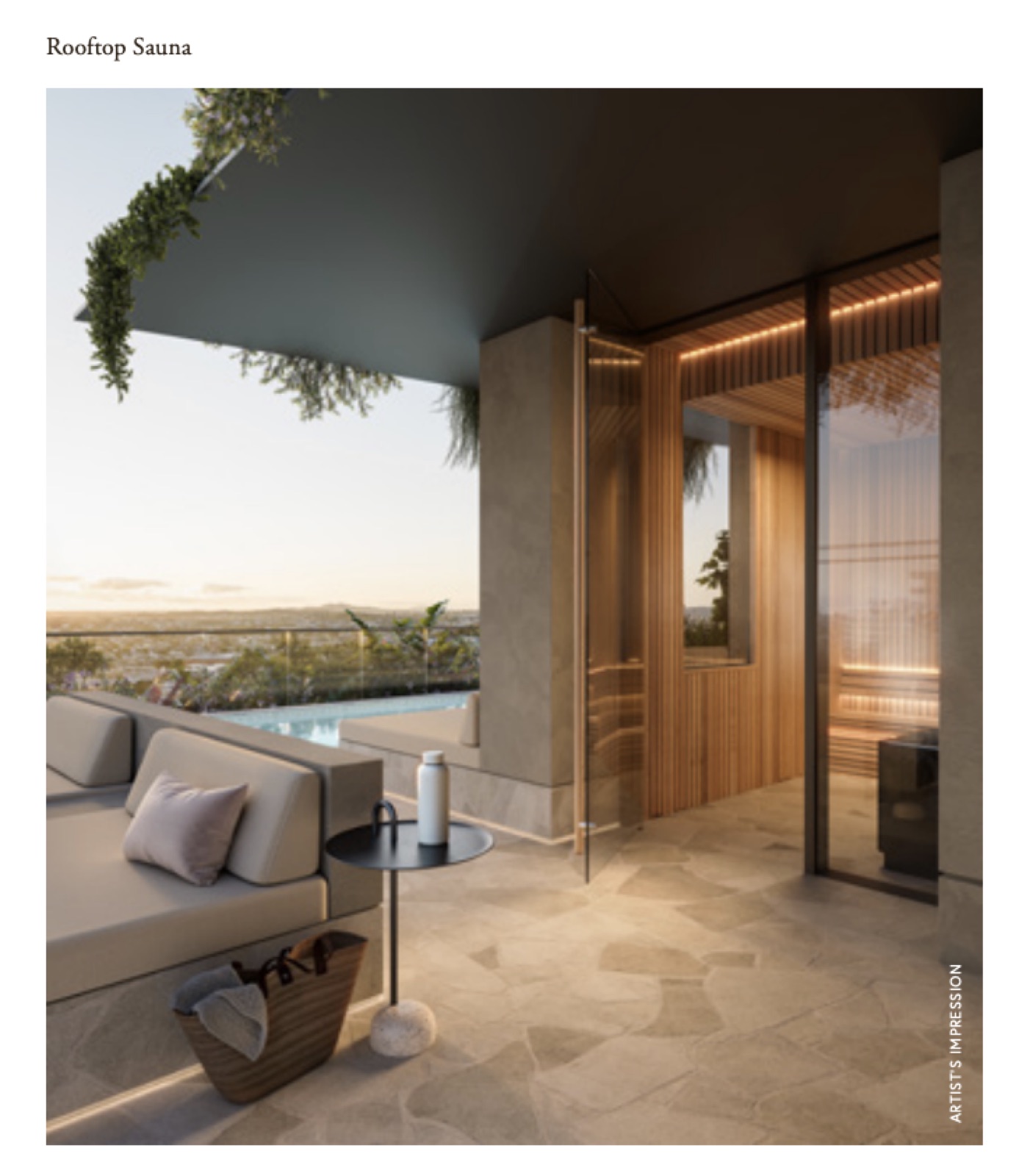 The rooftop sauna