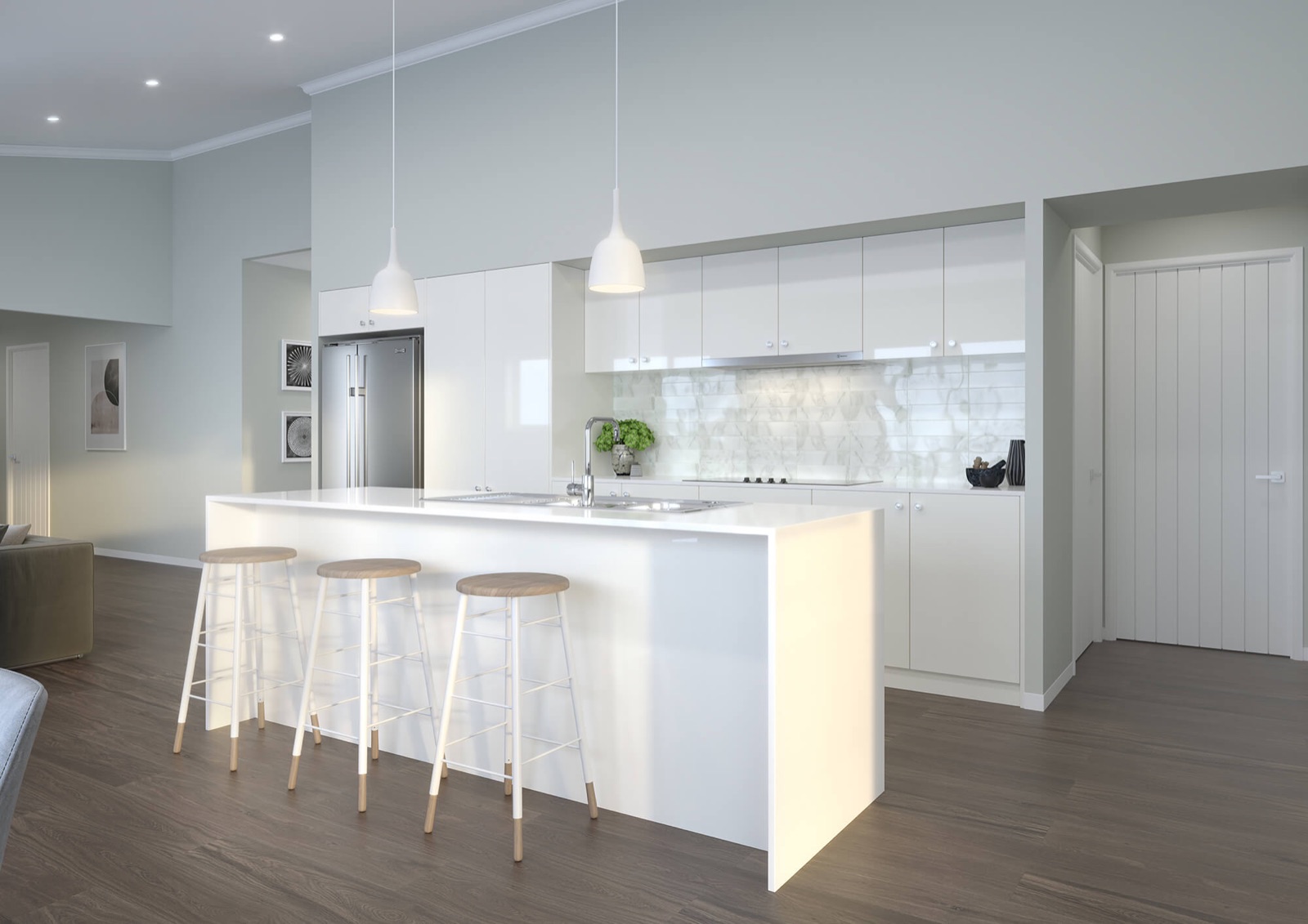 Kitchen and living